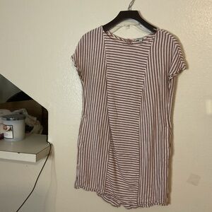 Madewell Striped Brown and White Dress